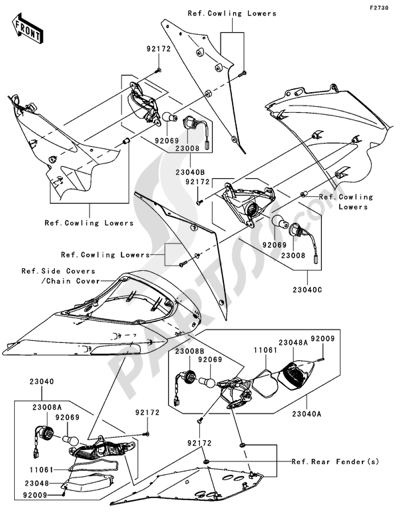 Kawasaki NINJA ZX-10R 2007 Turn Signals