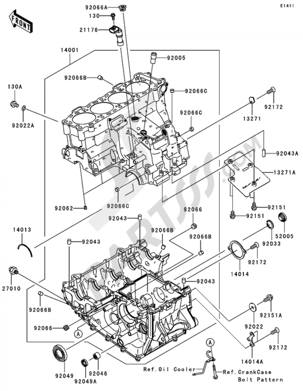 Crankcase Kawasaki NINJA ZX-10R 2007