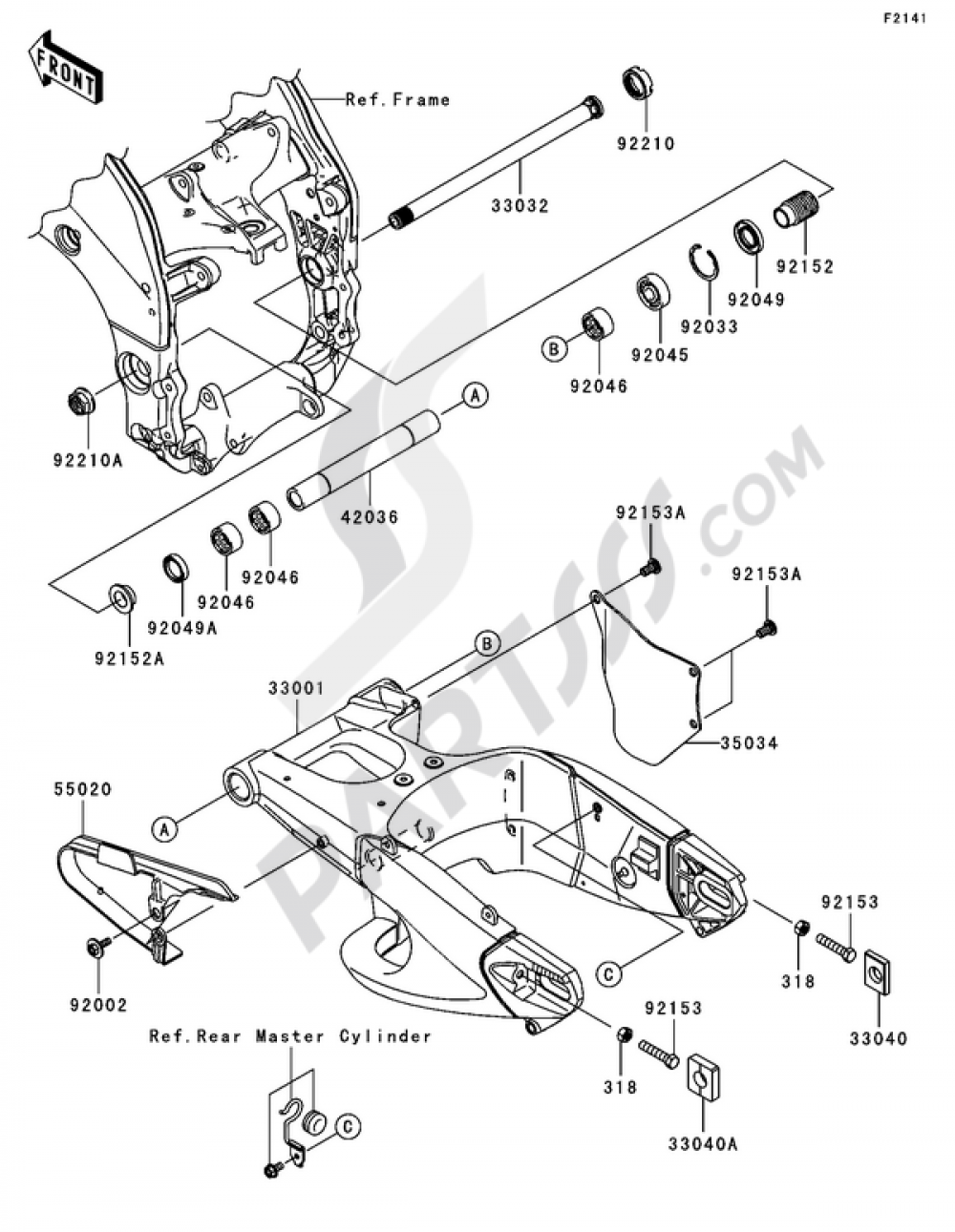 芸術本セット みページ Kawasaki Motorcycle 1982 OEM Parts Diagram for Chassis