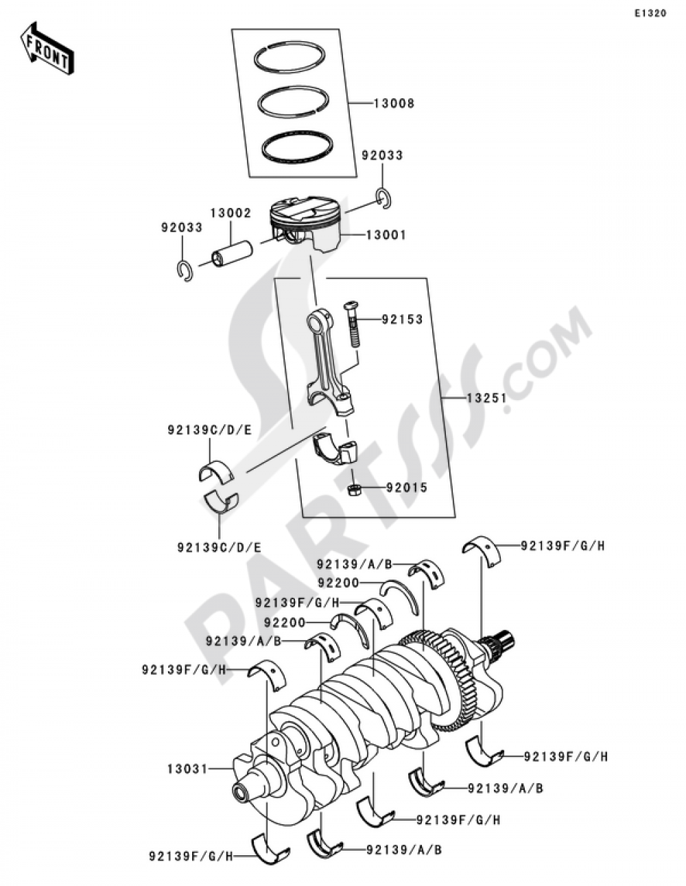 Crankshaft/Piston(s) Kawasaki NINJA ZX-10R 2008