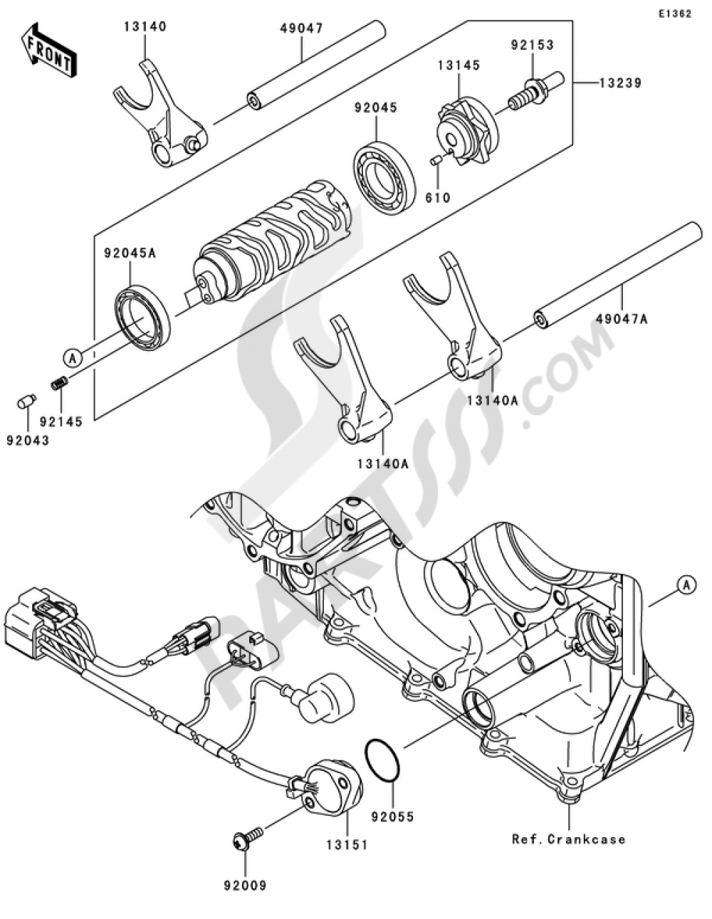 Gear Change Drum/Shift Fork(s) Kawasaki NINJA ZX-10R 2008