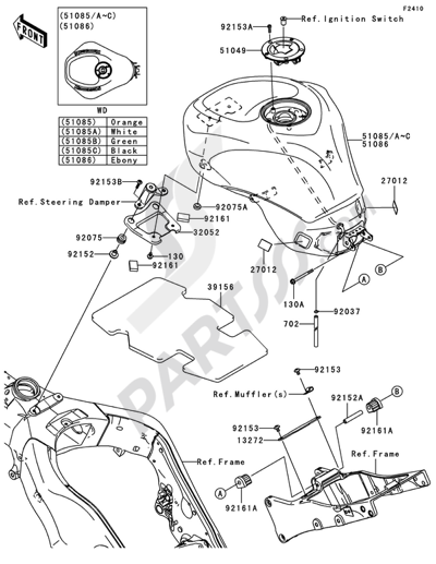 Kawasaki NINJA ZX-10R 2009 Fuel Tank