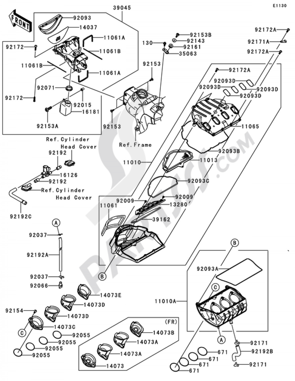 Air Cleaner(2/2) Kawasaki NINJA ZX-10R 2009