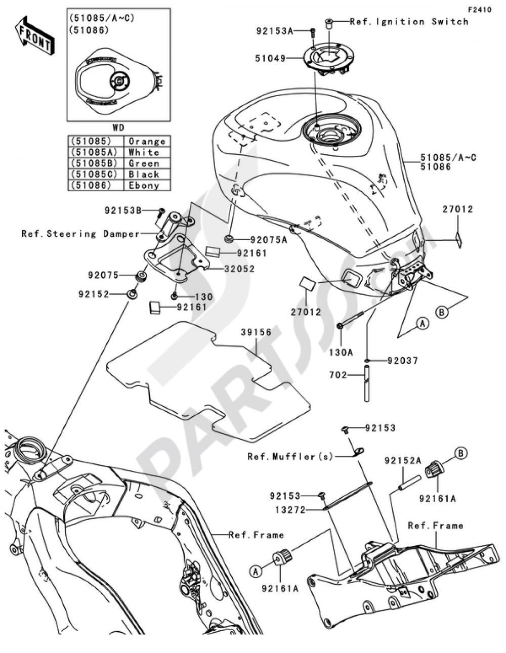 FUEL TANK Kawasaki NINJA ZX-10R 2009