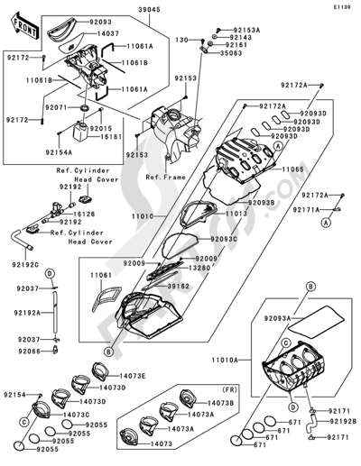 Kawasaki NINJA ZX-10R 2010 Air Cleaner(1/2)