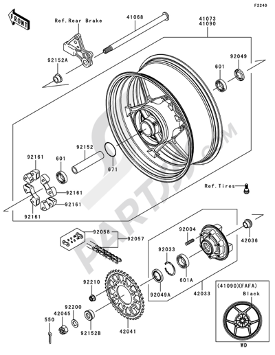 Kawasaki NINJA ZX-10R 2010 Rear Hub