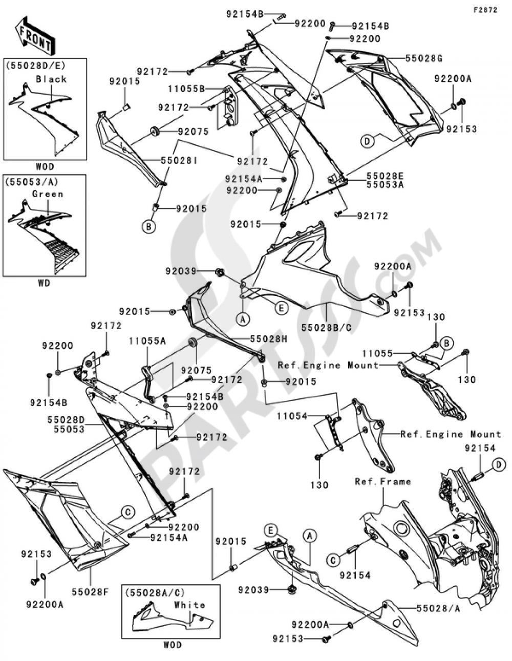 Cowling Lowers Kawasaki NINJA ZX-10R 2010