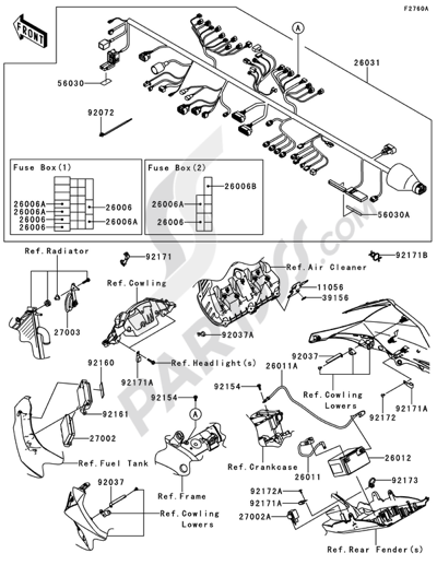 Despiece Kawasaki NINJA ZX-10R 2011 | Repuestos originales