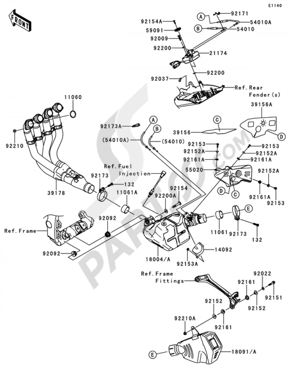 Muffler(s) Kawasaki NINJA ZX-10R 2011