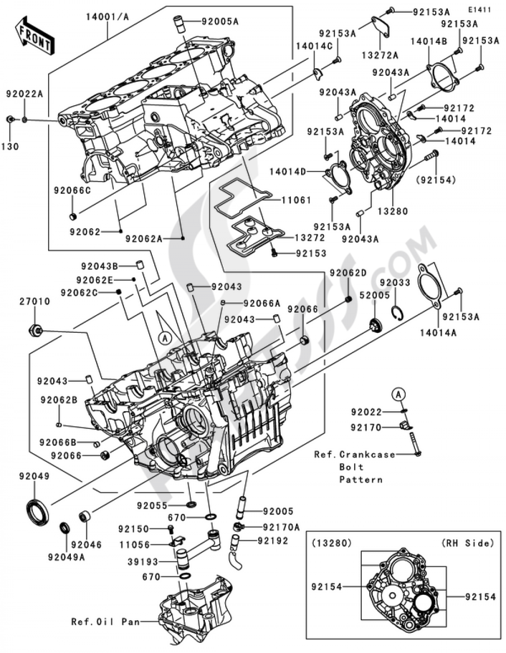 Crankcase(2/2) Kawasaki NINJA ZX-10R 2011