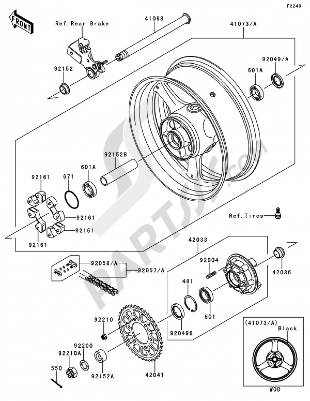 Rear Hub Kawasaki NINJA ZX-10R 2011