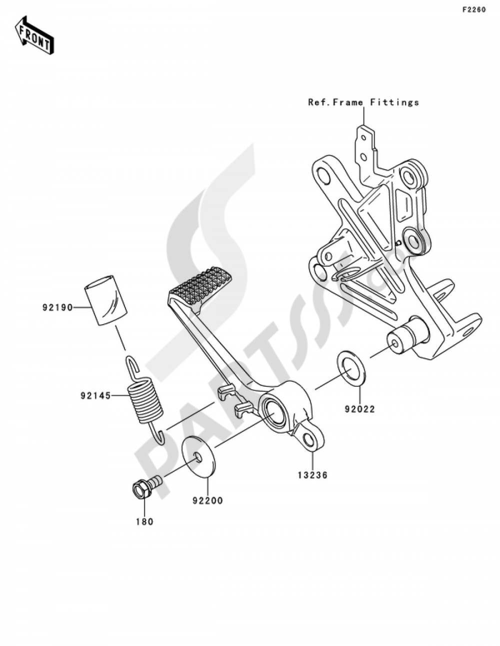 Brake Pedal Kawasaki NINJA ZX-10R 2011