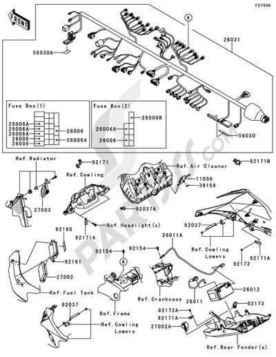 提案 Kawasaki NINJA ZX-10R 2012. 分解図 純正部品をオンライン購入