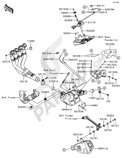 Kawasaki NINJA ZX-10R 2012 Muffler(s)