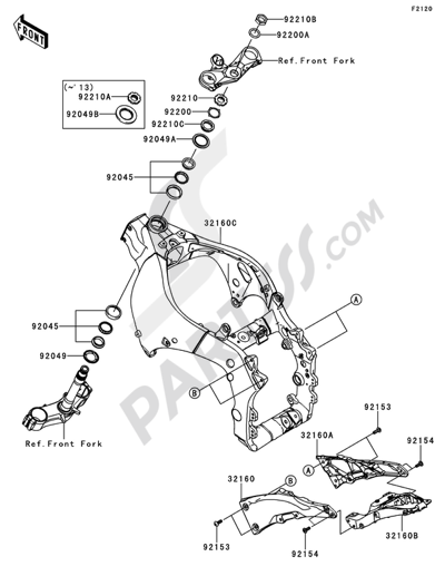 Crankcase(1/2) Kawasaki NINJA ZX-10R 2012