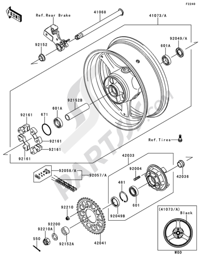 Kawasaki NINJA ZX-10R 2012 Rear Hub