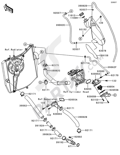 Kawasaki NINJA ZX-10R 2013 Water Pipe