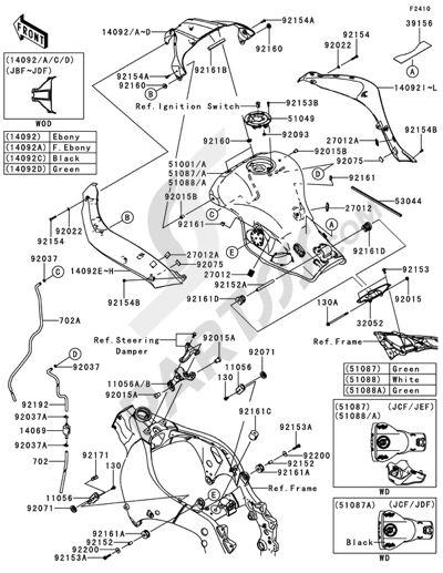 Kawasaki NINJA ZX-10R 2013 Fuel Tank(1/2)