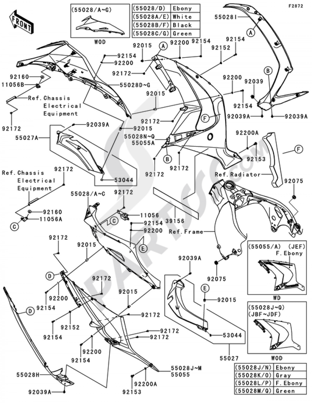 Cowling Lowers Kawasaki NINJA ZX-10R 2013