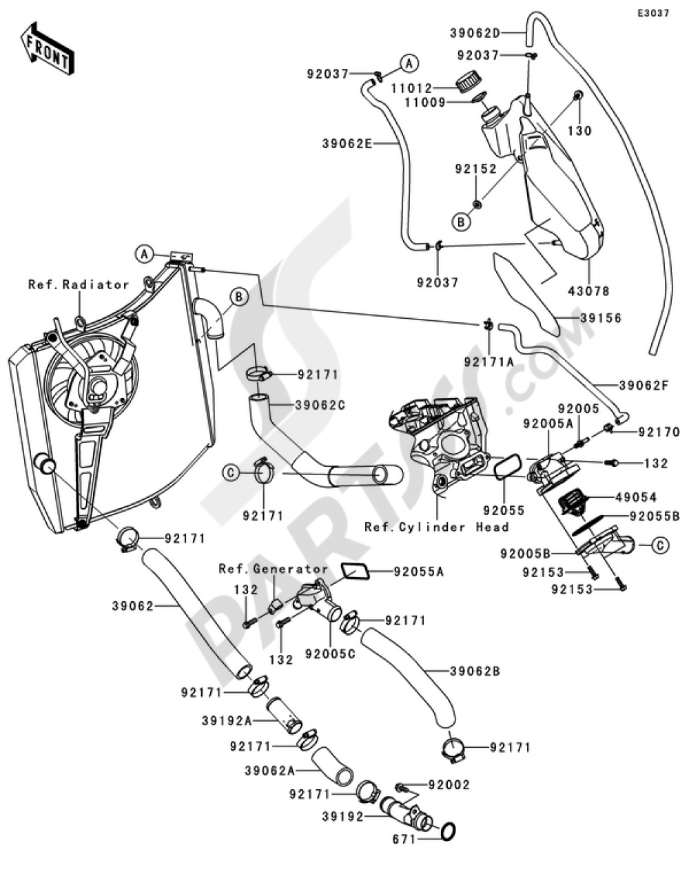 Water Pipe Kawasaki NINJA ZX-10R 2014