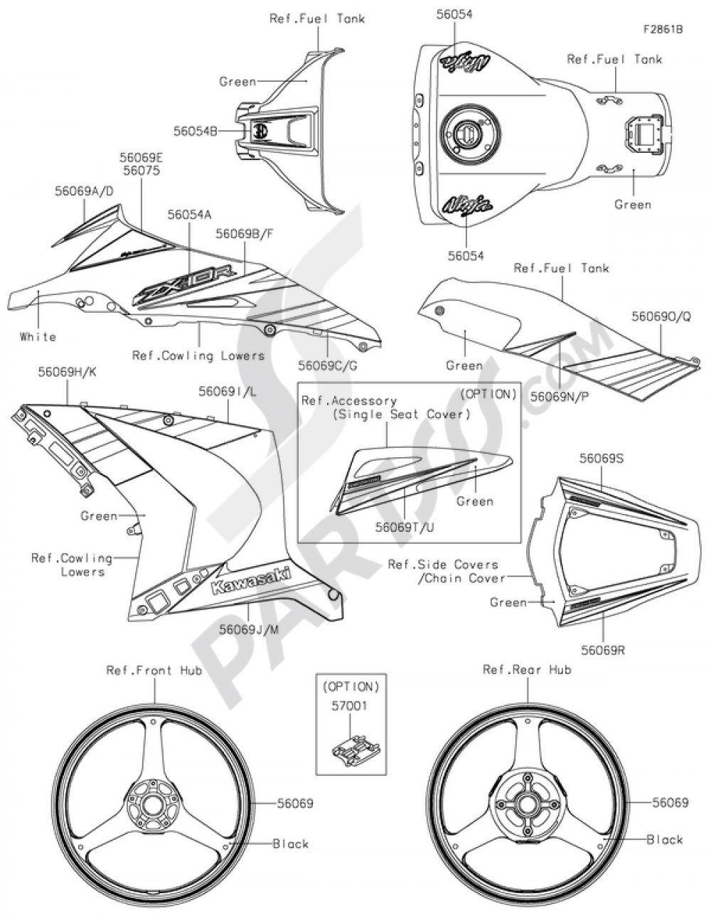 Decals(Green)(JFFA) Kawasaki NINJA ZX-10R 2015