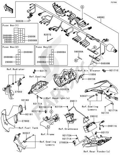 Kawasaki NINJA ZX-10R ABS 2011 Chassis Electrical Equipment(KBF)