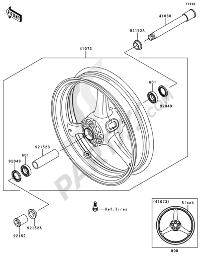 REAR MASTER CYLINDER Kawasaki NINJA ZX-10R ABS 2012