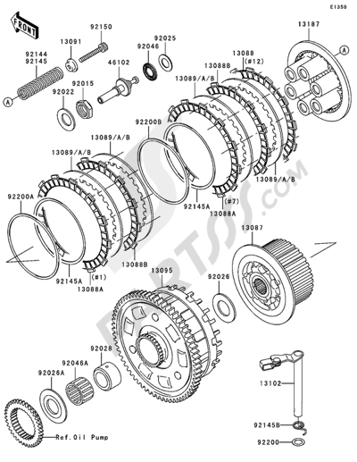 パーツ 1/2 Crankcase(1/2) Kawasaki NINJA ZX-12R 2002