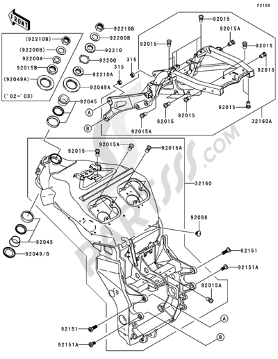 Crankcase(1/2) Kawasaki NINJA ZX-12R 2002