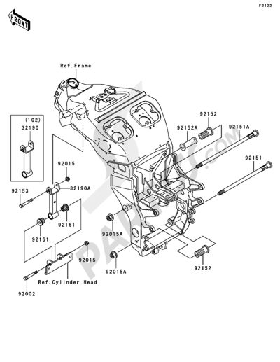 Kawasaki NINJA ZX-12R 2002 Engine Mount