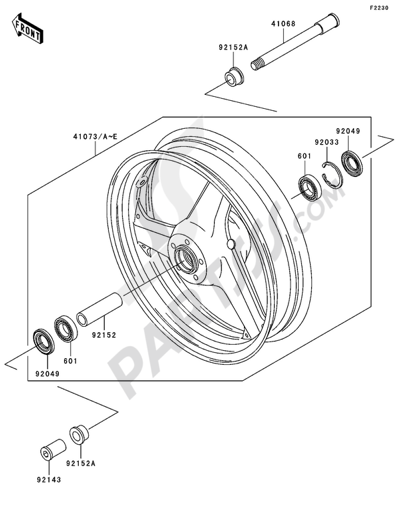 Kawasaki NINJA ZX-12R 2002 Front Hub