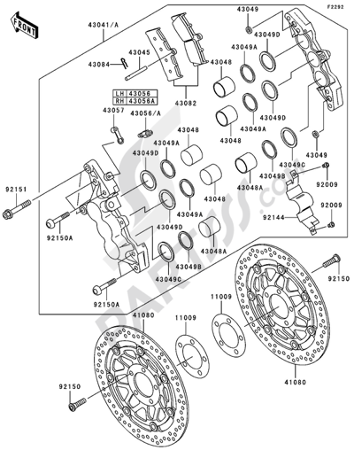 Kawasaki NINJA ZX-12R 2002 Front Brake(B1H/B2H)