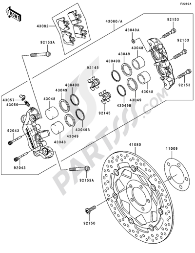 Kawasaki NINJA ZX-12R 2002 Front Brake(B3H/B4H)