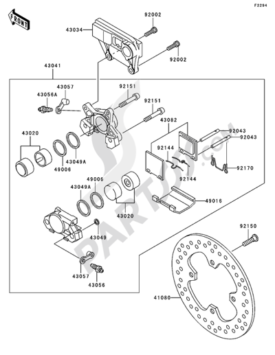 Kawasaki NINJA ZX-12R 2002 Rear Brake(B1H/B2H)