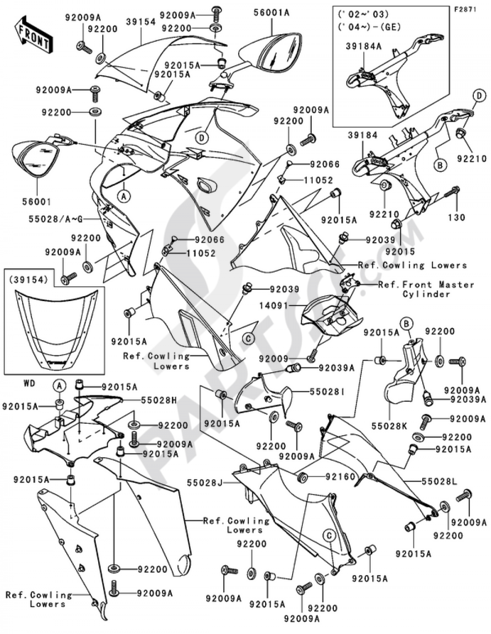 Cowling Kawasaki NINJA ZX-12R 2002