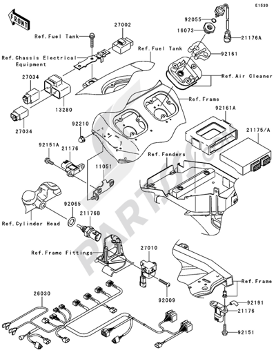 Kawasaki NINJA ZX-12R 2003 Fuel Injection(B1H/B2H)