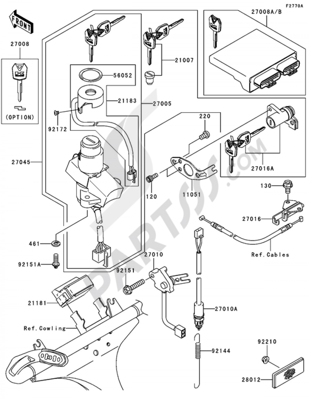 Ignition Switch(1/2)(B3H/B4H) Kawasaki NINJA ZX-12R 2004