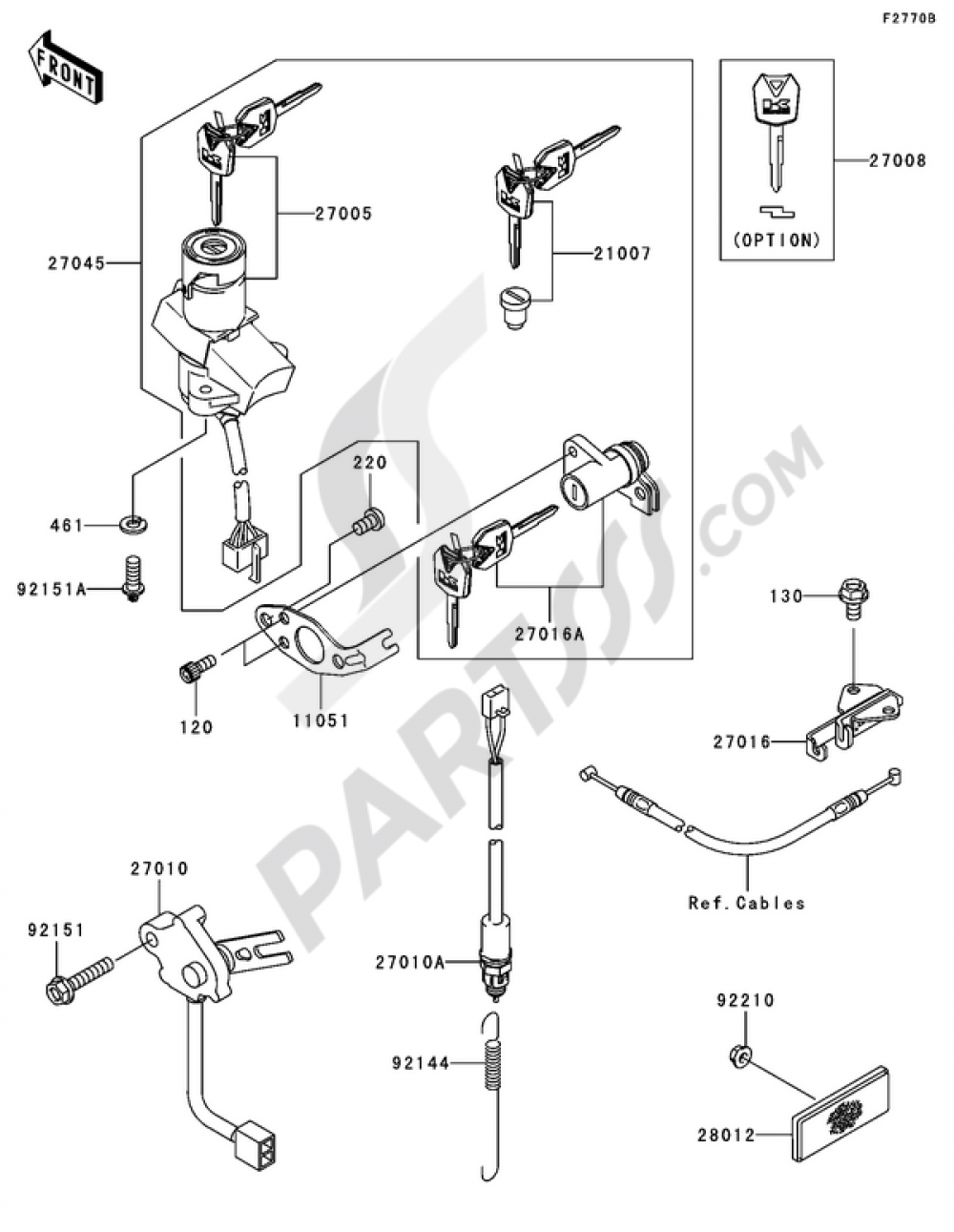 Ignition Switch(B3H/B4H)(GE) Kawasaki NINJA ZX-12R 2004