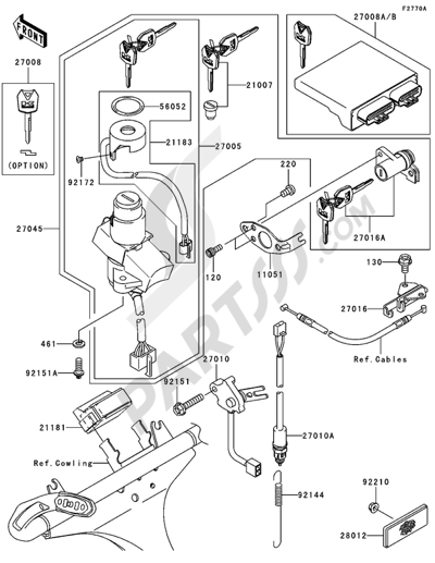 Kawasaki NINJA ZX-12R 2005. 分解図 純正部品をオンライン購入