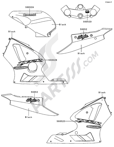 Kawasaki NINJA ZX-12R 2005. 分解図 純正部品をオンライン購入