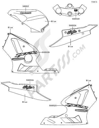 Kawasaki NINJA ZX-12R 2005. 分解図 純正部品をオンライン購入