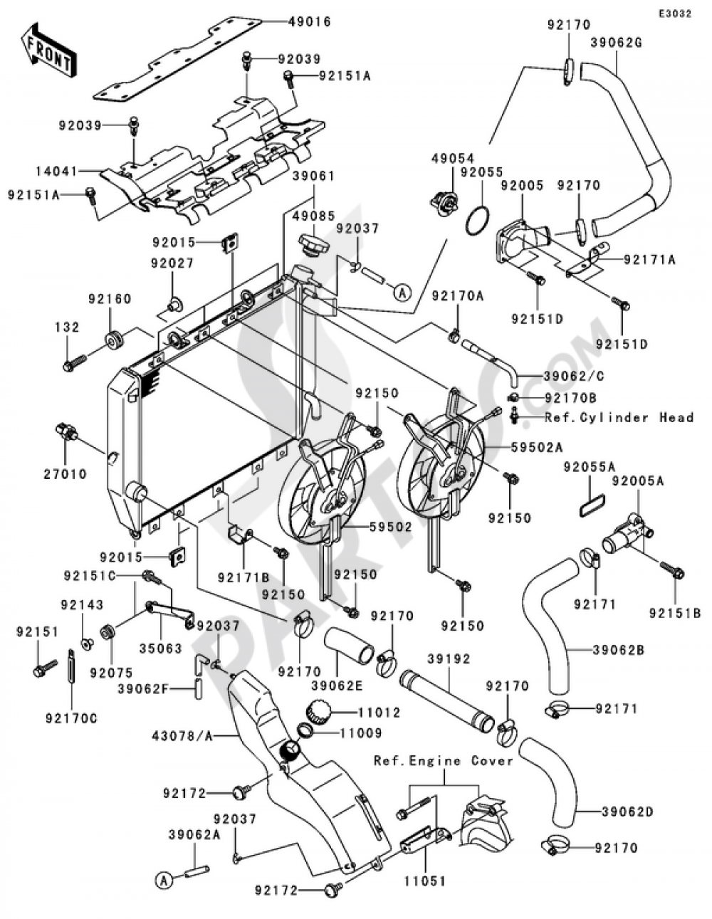 Radiator(1/2) Kawasaki NINJA ZX-12R 2005