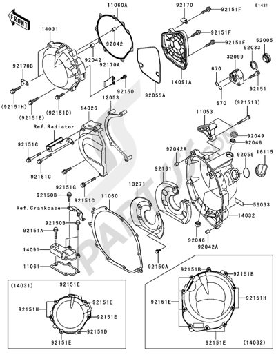 Kawasaki NINJA ZX-12R 2006 Engine Cover(s)