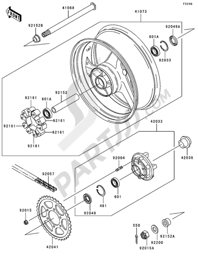 Kawasaki NINJA ZX-12R 2006 Rear Hub