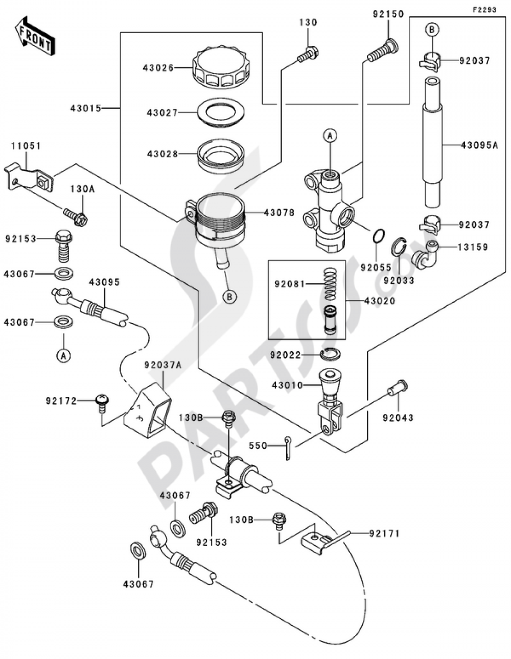 リアマスターシリンダー Kawasaki NINJA ZX-12R 2006
