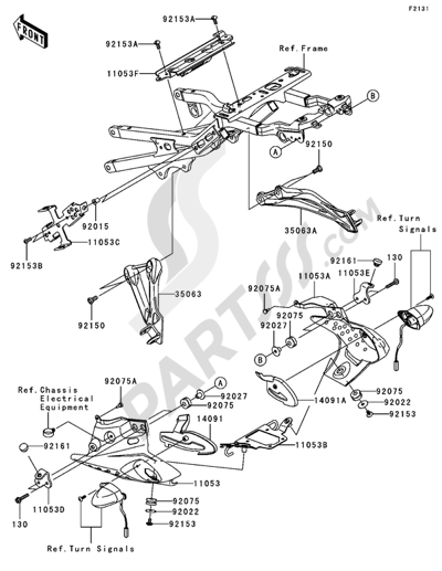 Kawasaki NINJA ZX-6R 2005 Frame Fittings(Rear)