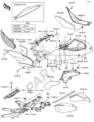 Kawasaki NINJA ZX-6R 2005 Side Covers