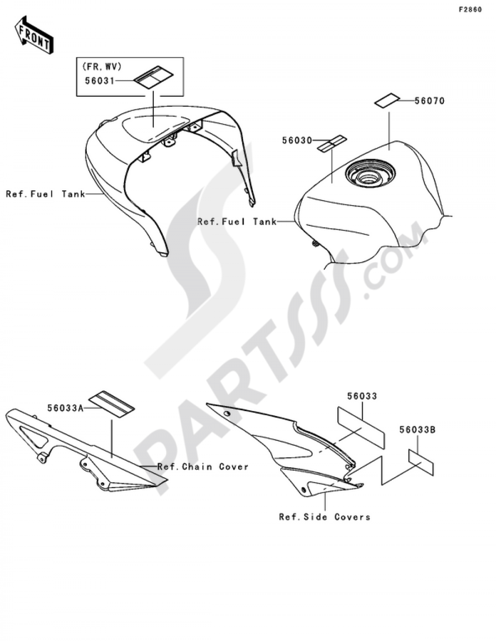 Labels Kawasaki NINJA ZX-6R 2005