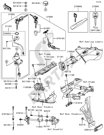 Kawasaki NINJA ZX-6R 2006 Ignition Switch