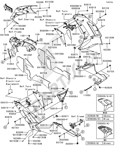 Kawasaki NINJA ZX-6R 2007. 分解図 純正部品をオンライン購入